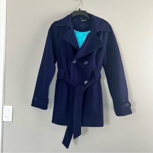 Jou Jou Women's Navy Trench Coat